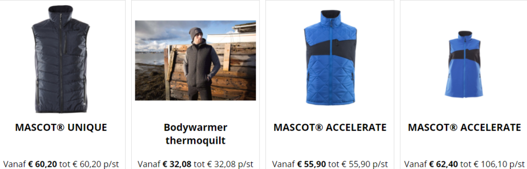 werk bodywarmer bedrukken met logo