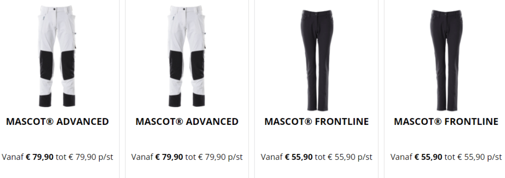 Mascot bedrijfkleding